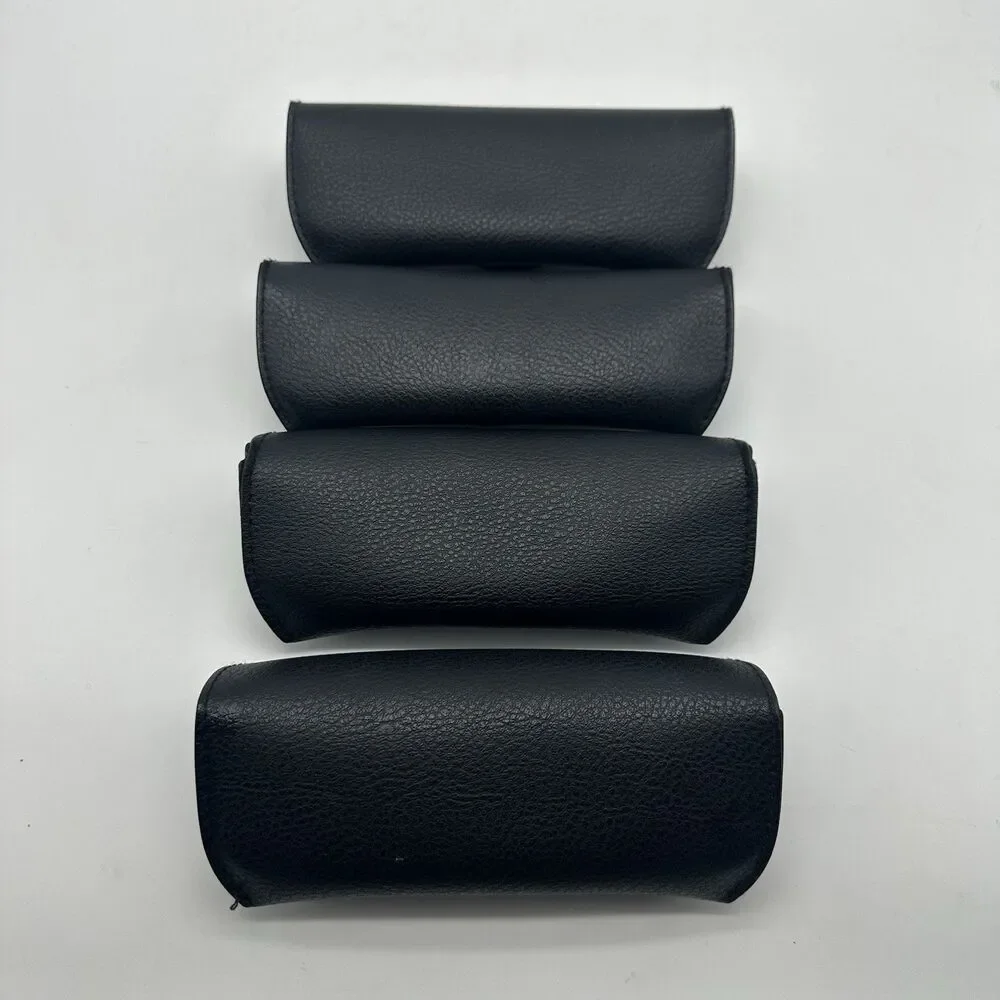 Lot of 4 Ray-Ban Sunglasses Cases Black Textured Leather Replacement Snap